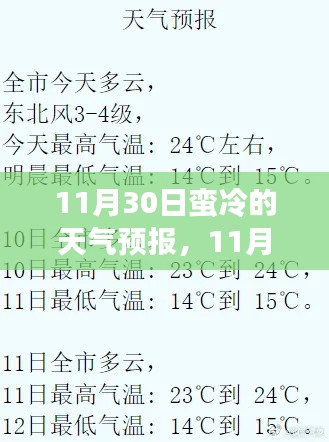 11月30日寒意袭人,天气预报中的冷暖对决