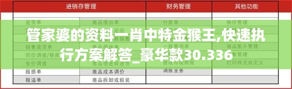 管家婆的资料一肖中特金猴王,快速执行方案解答_豪华款30.336