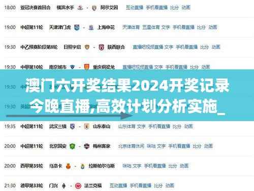 澳门六开奖结果2024开奖记录今晚直播,高效计划分析实施_视频版53.795