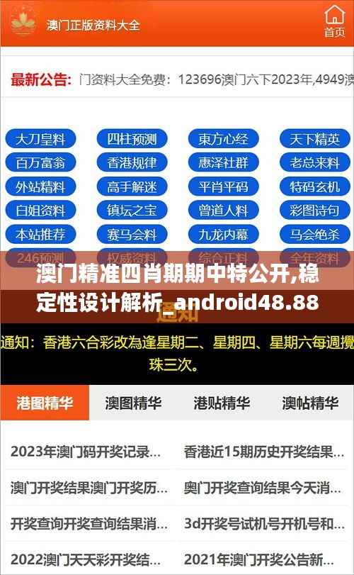 澳门精准四肖期期中特公开,稳定性设计解析_android48.886