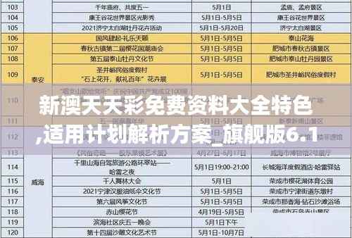 新澳天天彩免费资料大全特色,适用计划解析方案_旗舰版6.190