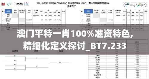 澳门平特一肖100%准资特色,精细化定义探讨_BT7.233