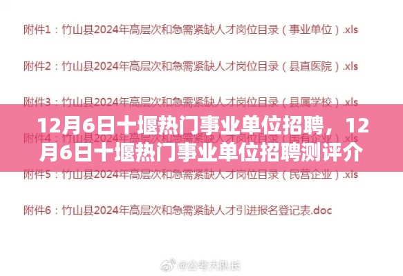 12月6日十堰热门事业单位招聘及测评介绍