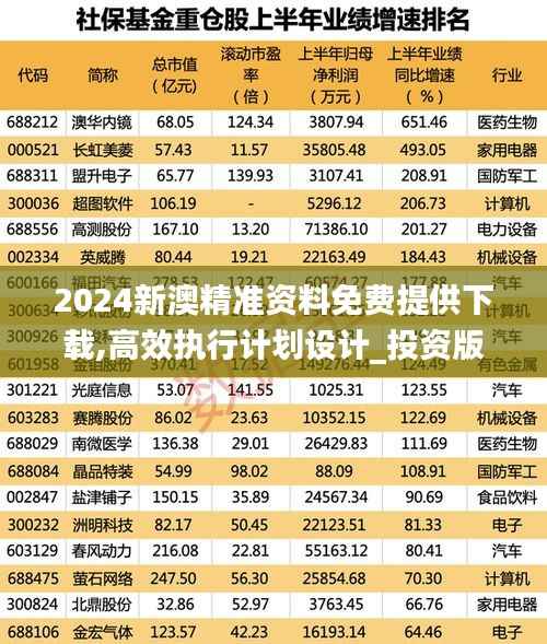 2024新澳精准资料免费提供下载,高效执行计划设计_投资版6.768