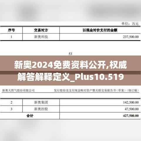 新奥2024免费资料公开,权威解答解释定义_Plus10.519