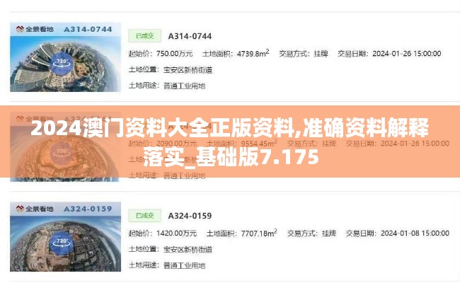2024澳门资料大全正版资料,准确资料解释落实_基础版7.175