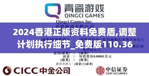 2024香港正版资料免费盾,调整计划执行细节_免费版110.361