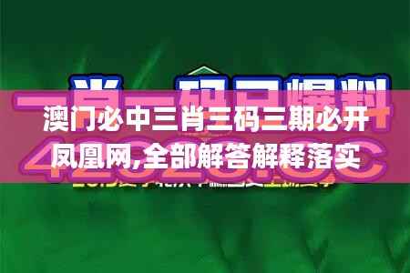 澳门必中三肖三码三期必开凤凰网,全部解答解释落实_1440p19.372