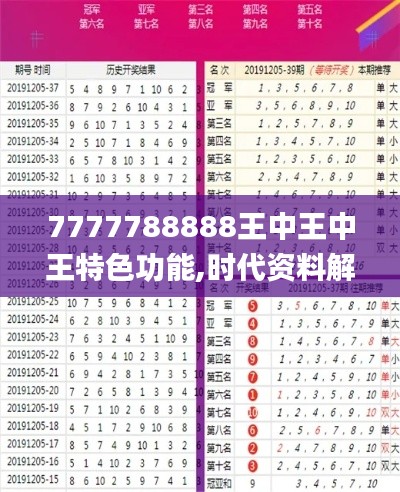 7777788888王中王中王特色功能,时代资料解释定义_潮流版3.201
