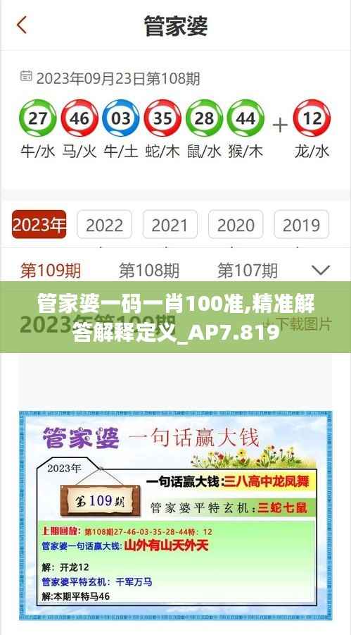 管家婆一码一肖100准,精准解答解释定义_AP7.819