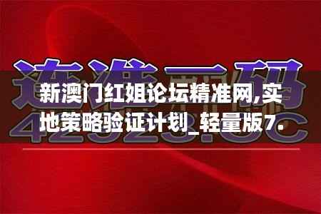 新澳门红姐论坛精准网,实地策略验证计划_轻量版7.685