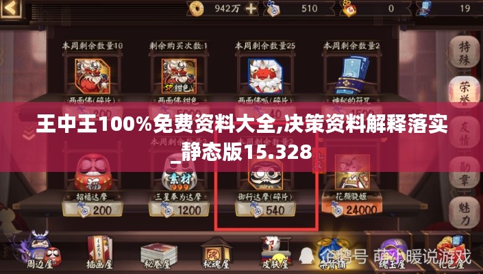 王中王100%免费资料大全,决策资料解释落实_静态版15.328