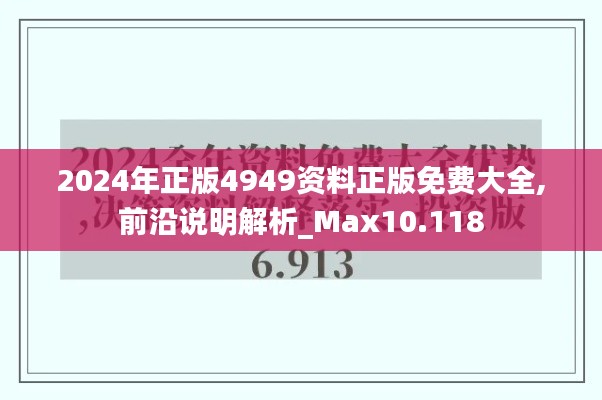 2024年正版4949资料正版免费大全,前沿说明解析_Max10.118