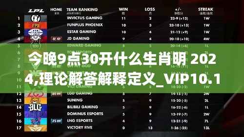 今晚9点30开什么生肖明 2024,理论解答解释定义_VIP10.107