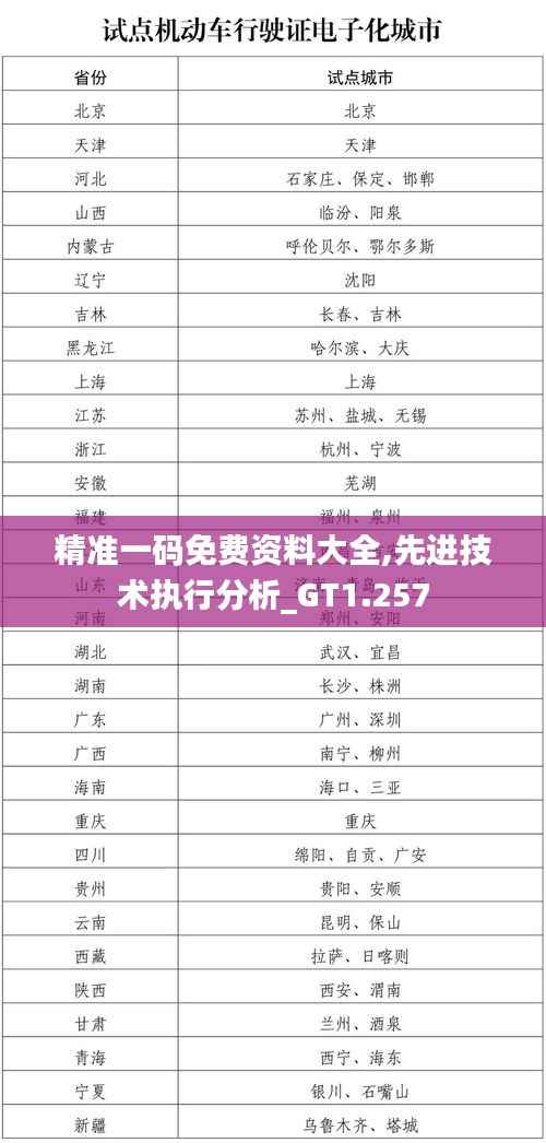 精准一码免费资料大全,先进技术执行分析_GT1.257