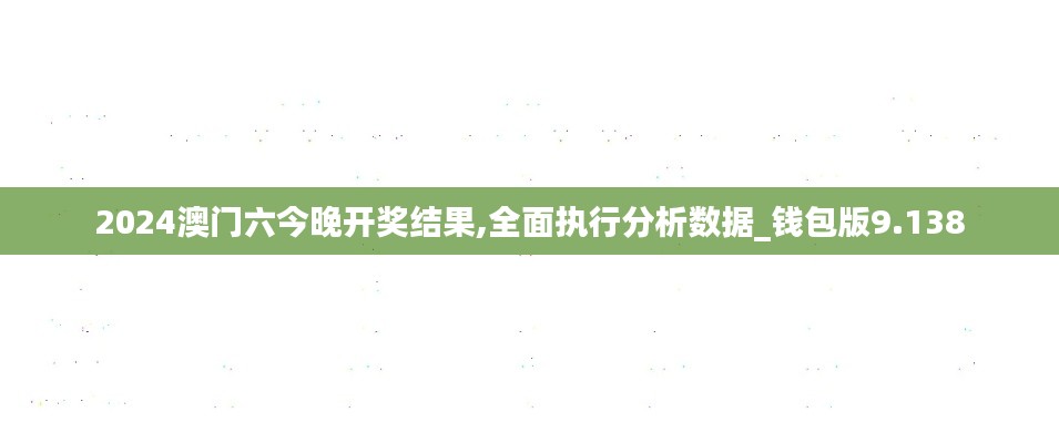 2024澳门六今晚开奖结果,全面执行分析数据_钱包版9.138