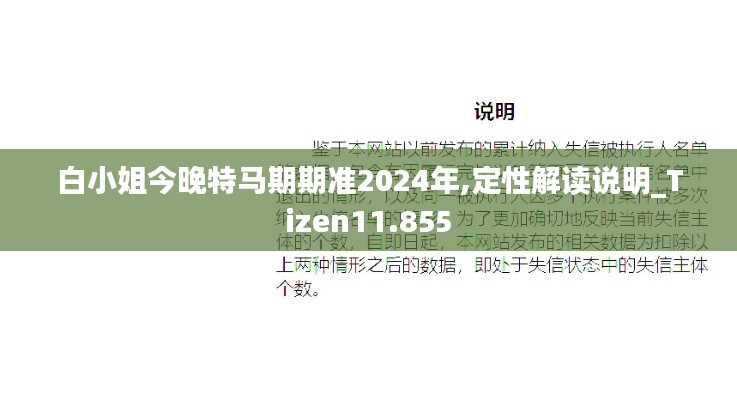 白小姐今晚特马期期准2024年,定性解读说明_Tizen11.855