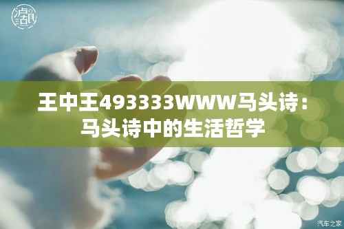 王中王493333WWW马头诗：马头诗中的生活哲学