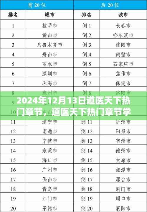 道医天下热门章节学习指南,掌握技能,开启修行之旅(最新升级版)