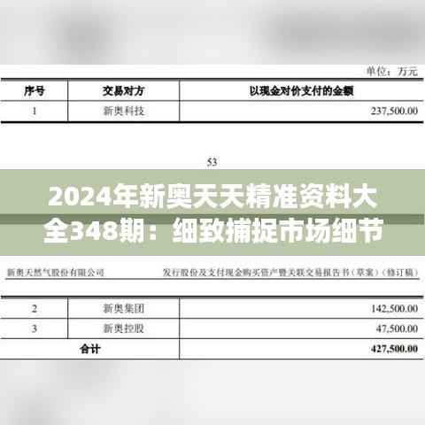 2024年新奥天天精准资料大全348期:细致捕捉市场细节,领航新篇章