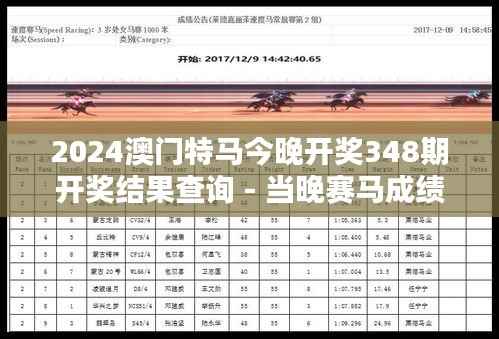 2024澳门特马今晚开奖348期开奖结果查询 - 当晚赛马成绩背后的策略与技巧