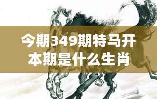 今期349期特马开本期是什么生肖:探究特马开与生肖之间的神秘联系