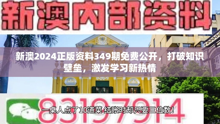 新澳2024正版资料349期免费公开,打破知识壁垒,激发学习新热情
