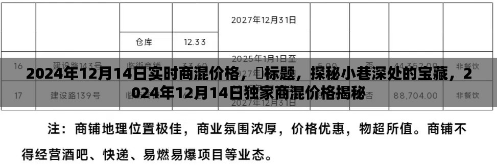 探秘小巷深处的宝藏,独家揭秘2024年12月14日商混实时价格