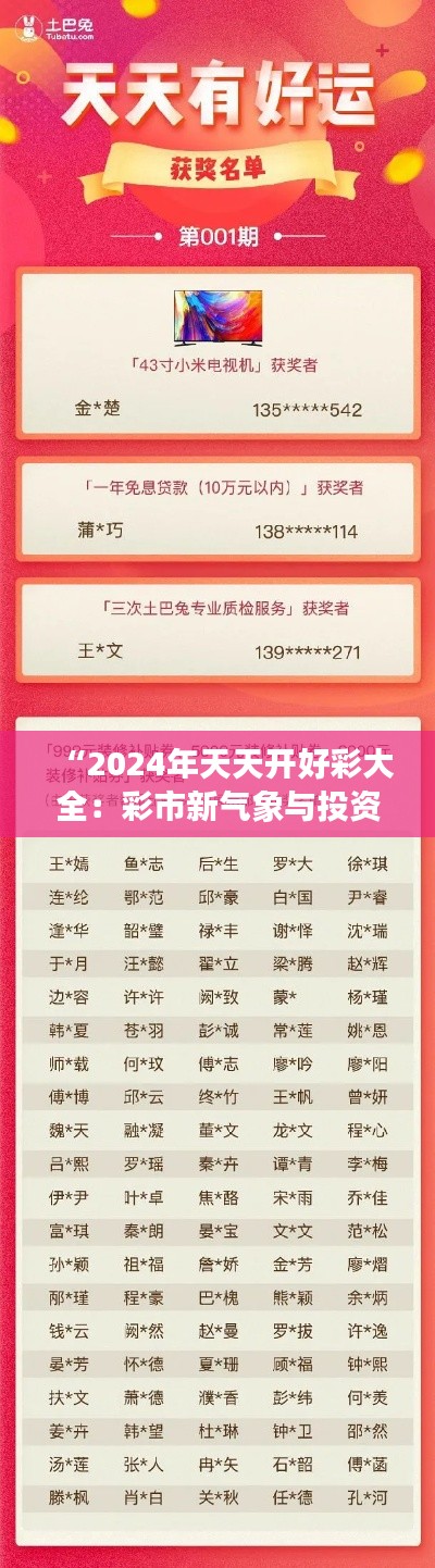 “2024年天天开好彩大全:彩市新气象与投资策略”