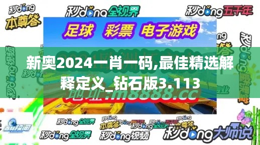 新奥2024一肖一码,最佳精选解释定义_钻石版3.113