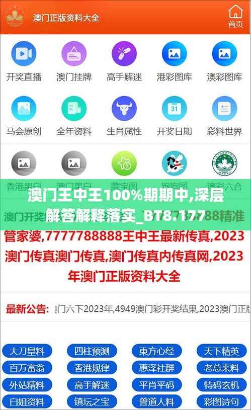 澳门王中王100%期期中,深层解答解释落实_BT8.177