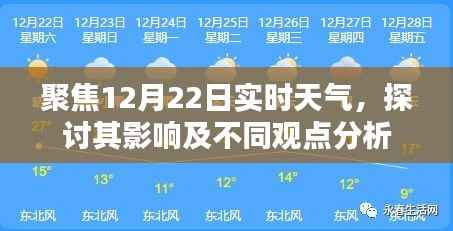 12月22日实时天气分析,影响探讨与多元观点解读