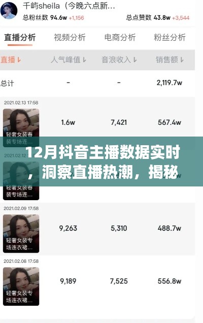 抖音主播数据实时洞察,揭秘直播热潮成功秘诀