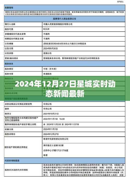 星城动态新闻更新，2024年12月27日最新消息