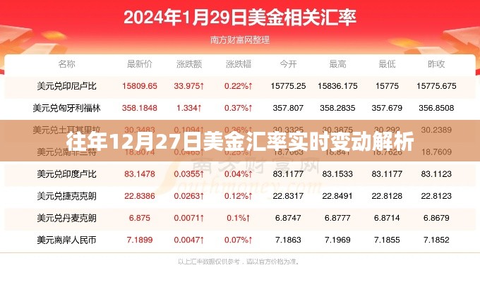 往年12月27日美金汇率解析,实时变动趋势探讨