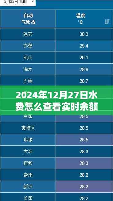 2024年水费实时余额查询指南