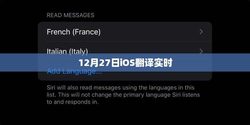 12月27日iOS实时翻译功能介绍