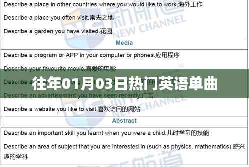 往年一月三日热门英语单曲盘点