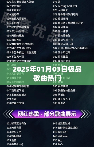 2025年元旦后极品歌曲榜单出炉