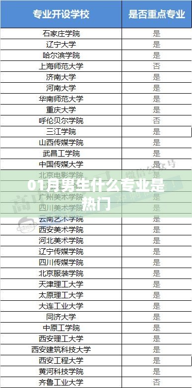 男生热门专业推荐榜单揭晓
