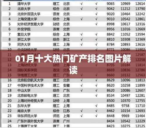 最新矿产热门榜单解读，一月份十大矿产排名图片全解析