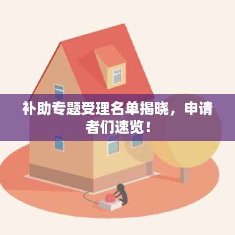 补助专题受理名单揭晓,申请者们速览!