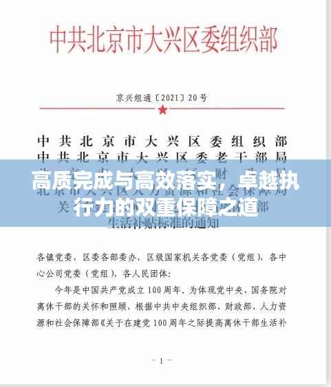 高质完成与高效落实,卓越执行力的双重保障之道