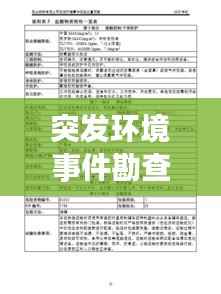 突发环境事件勘查表，突发环境调查处理办法 