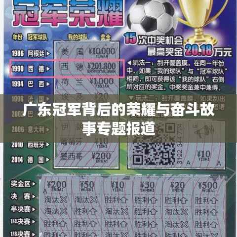 广东冠军背后的荣耀与奋斗故事专题报道