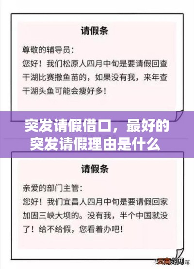 突发请假借口,最好的突发请假理由是什么