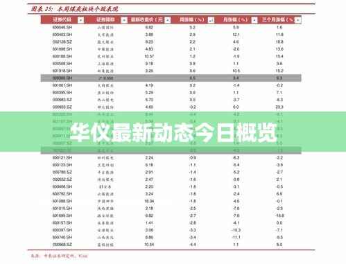 华仪最新动态今日概览