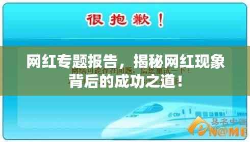 网红专题报告,揭秘网红现象背后的成功之道!