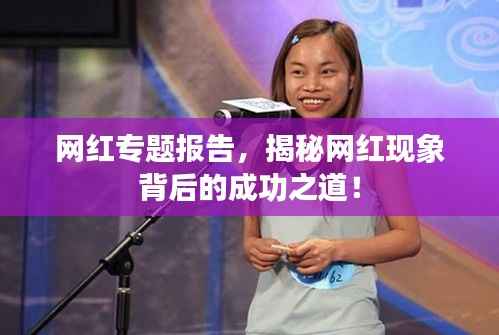 网红专题报告,揭秘网红现象背后的成功之道!