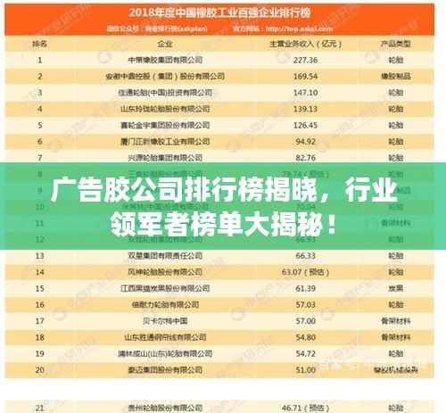 广告胶公司排行榜揭晓,行业领军者榜单大揭秘!